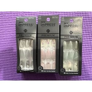 imPRESS $36 Value Press-On Manicure premium Set of 3 MEDIUM size new